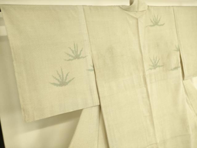 平和屋着物▽本塩沢 訪問着 単衣 笹文 正絹 逸品 DAAS0940az