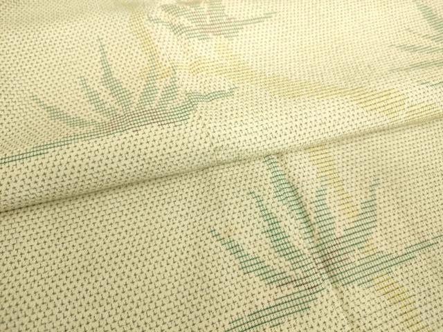 平和屋着物▽本塩沢 訪問着 単衣 笹文 正絹 逸品 DAAS0940az