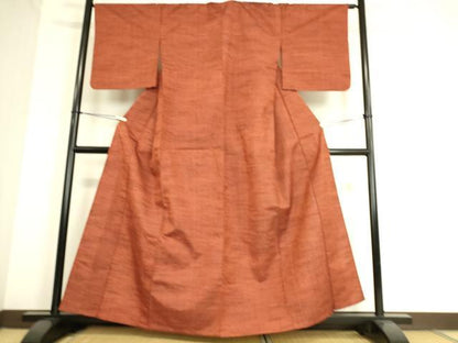 平和屋着物▽上質な紬 単衣 霞文 正絹 逸品 DAAS0949az