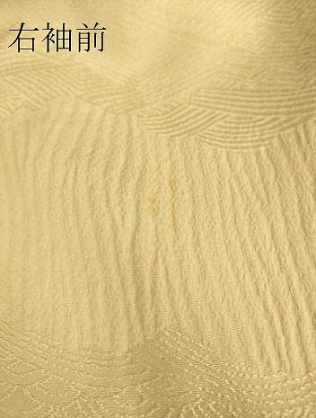平和屋着物▽上質な色無地 単衣 雲取流水地紋 薄香色 正絹 逸品 DAAS0951az