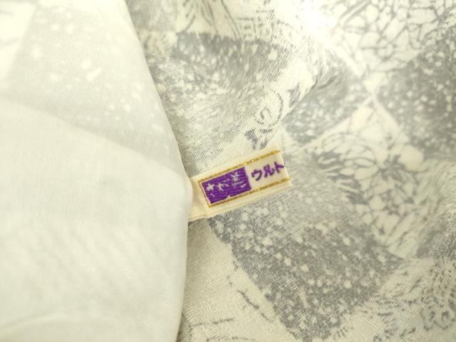 平和屋着物▽上質な小紋 単衣 市松花文 さが美扱い 正絹 逸品 DAAS0953az