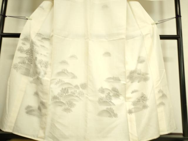 平和屋着物▽訪問着　単衣　紬地　風景山文　手描き　正絹　逸品　DAAS0954az