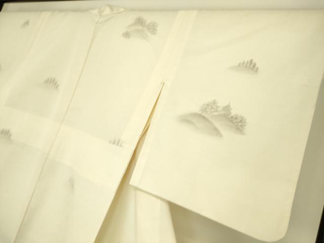 平和屋着物▽訪問着　単衣　紬地　風景山文　手描き　正絹　逸品　DAAS0954az