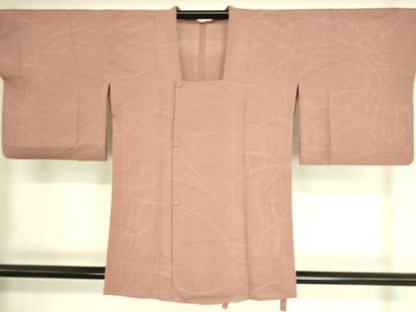平和屋着物▽道行コート スリーシーズン 春夏秋 塵除け 縦絽 芝紋紗 鴇浅葱色 正絹 逸品 DAAS0959az