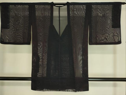平和屋着物▽道行コート スリーシーズン 春夏秋 塵除け 紗 縞 正絹 逸品 DAAS0960az
