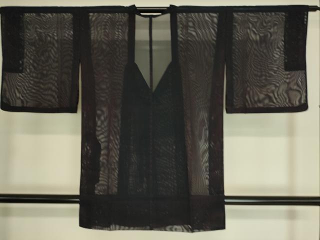 平和屋着物▽道行コート スリーシーズン 春夏秋 塵除け 紗 縞 正絹 逸品 DAAS0960az