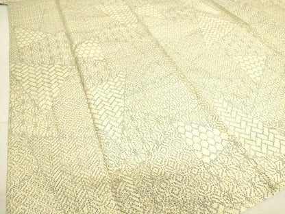 平和屋着物▽上質な紬 単衣 切嵌文様 正絹 逸品 DAAS0965az