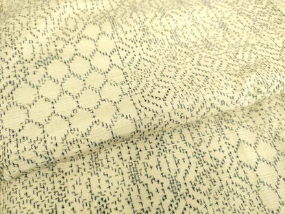 平和屋着物▽上質な紬 単衣 切嵌文様 正絹 逸品 DAAS0965az