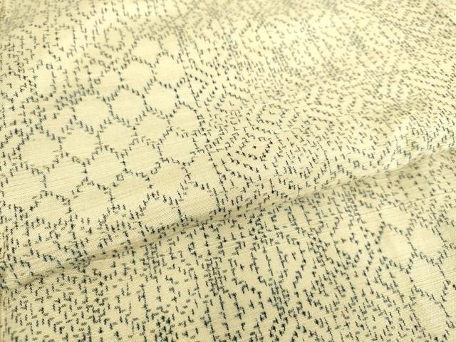 平和屋着物▽上質な紬 単衣 切嵌文様 正絹 逸品 DAAS0965az