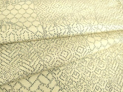 平和屋着物▽上質な紬 単衣 切嵌文様 正絹 逸品 DAAS0965az