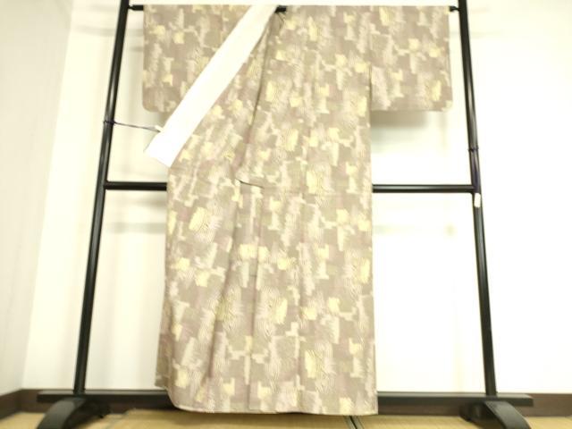 平和屋着物▽上質な紬 単衣 色紙重ね文 正絹 逸品 DAAS0971az