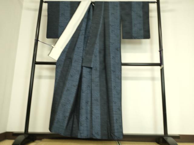 平和屋着物▽上質な紬 単衣 草花間道 正絹 逸品 DAAS0976az