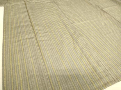 平和屋着物▽上質なお召　単衣　縞　正絹　逸品　DAAS0981az