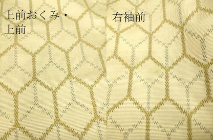 平和屋着物▽上質な紬 単衣 亀甲柄 正絹 逸品 DAAS0984az
