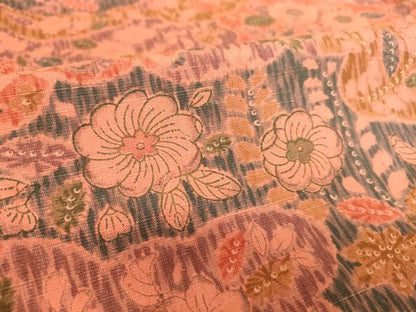 平和屋着物▽上質な小紋 紬地 単衣 辻が花 正絹 逸品 DAAS0986az