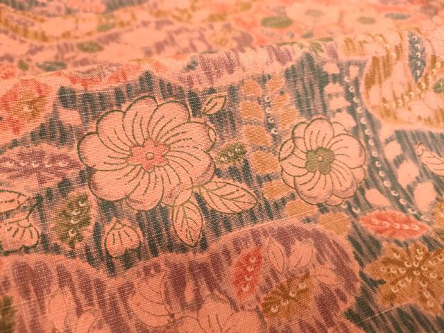 平和屋着物▽上質な小紋 紬地 単衣 辻が花 正絹 逸品 DAAS0986az