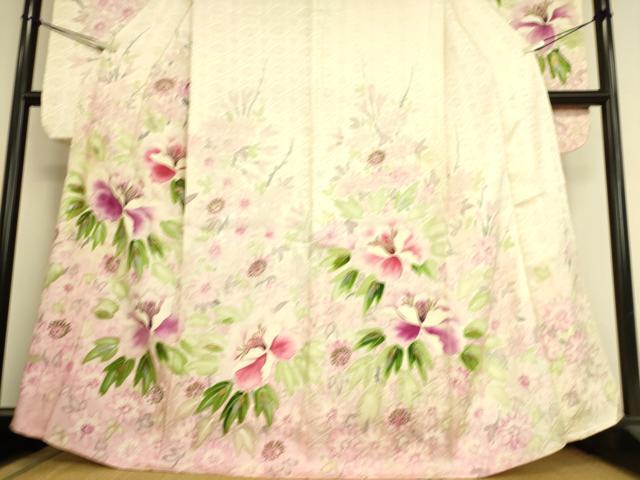 平和屋着物▽豪華振袖 単衣 舞花文 手描き 金銀彩 正絹 逸品 DAAS0988az