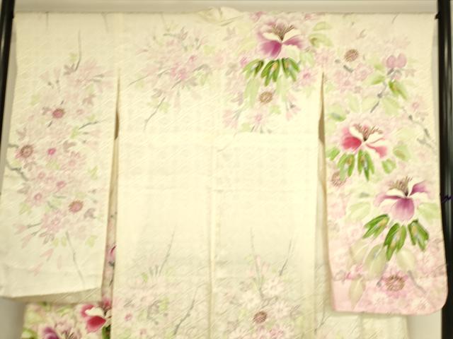 平和屋着物▽豪華振袖 単衣 舞花文 手描き 金銀彩 正絹 逸品 DAAS0988az