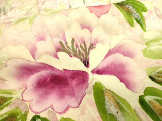 平和屋着物▽豪華振袖 単衣 舞花文 手描き 金銀彩 正絹 逸品 DAAS0988az