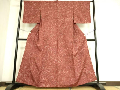平和屋着物▽上質な小紋 単衣 紬地 霞文 正絹 逸品 DAAS0993az
