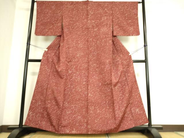 平和屋着物▽上質な小紋 単衣 紬地 霞文 正絹 逸品 DAAS0993az