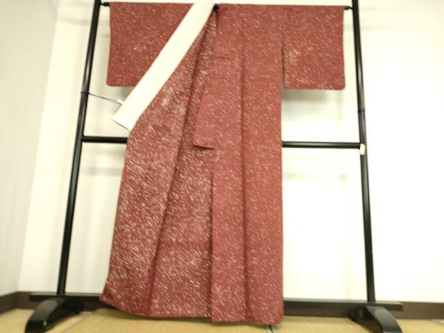 平和屋着物▽上質な小紋 単衣 紬地 霞文 正絹 逸品 DAAS0993az