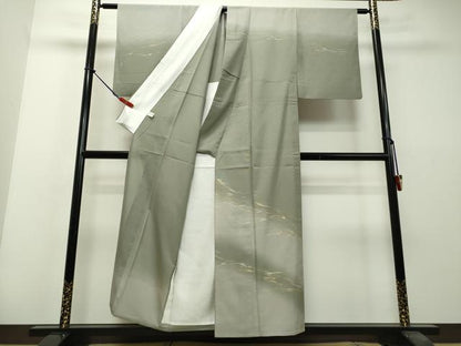 平和屋着物▽訪問着 単衣 霞文 暈し染め 金銀彩 正絹 逸品 DAAS1443ud