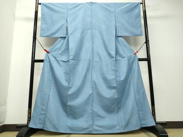 平和屋着物▽小紋 単衣 変わり縞 洗える着物 DAAS1497ud