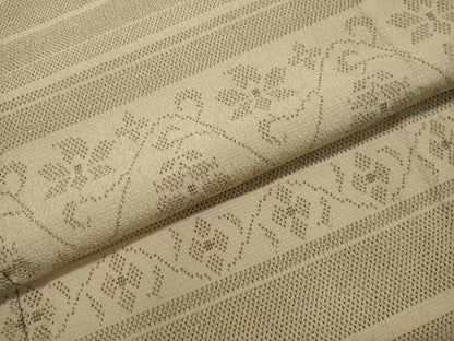 平和屋着物▽本塩沢 訪問着 単衣 横段草花文 正絹 逸品 DAAS1503ud