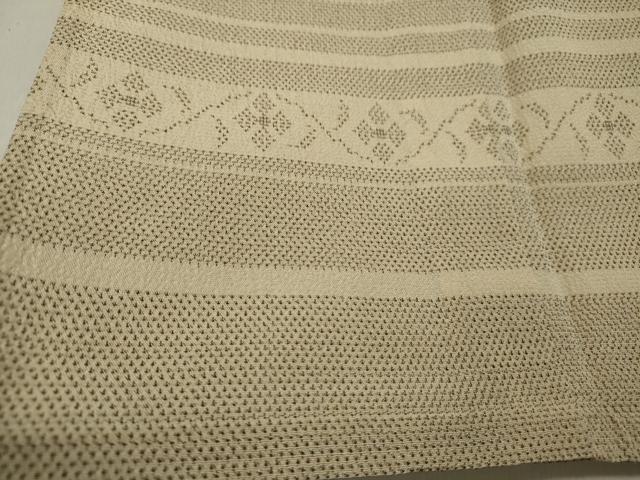 平和屋着物▽本塩沢 訪問着 単衣 横段草花文 正絹 逸品 DAAS1503ud