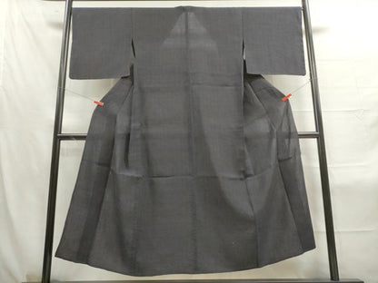平和屋着物▽上質な紬 単衣 縞 正絹 逸品 DAAS1797ud