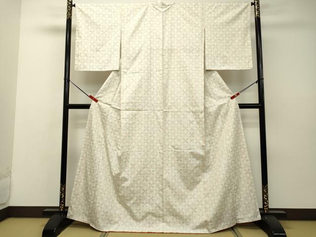 平和屋着物●上質な紬 格子花文 正絹 逸品 DAAS2001tw
