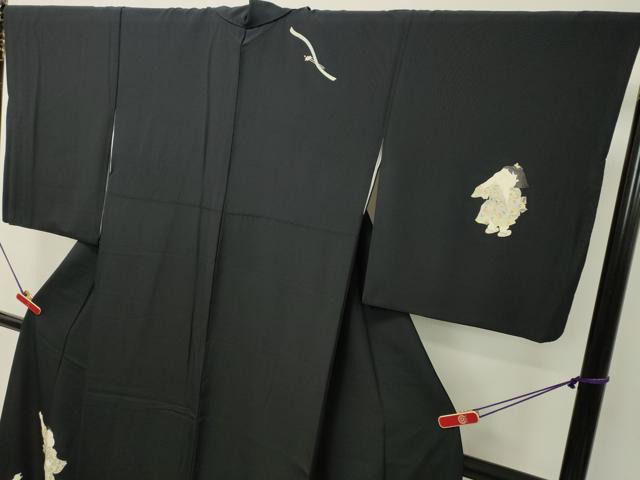 平和屋着物●訪問着 作家物 童子遊び 黒地 金彩 正絹 逸品 DAAS2008tw