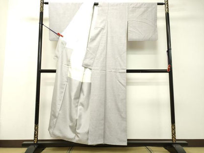 平和屋着物●結城紬　暁鼠色　正絹　逸品　DAAS2021tw
