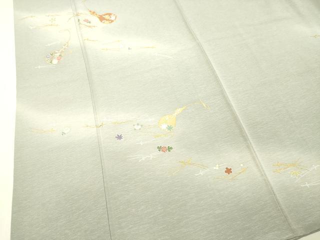平和屋着物●訪問着 駒刺繍 瓢箪 ひょうたん 吹き寄せ花文 暈し染め 金彩 正絹 逸品 DAAS2026tw