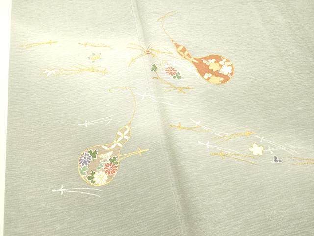 平和屋着物●訪問着 駒刺繍 瓢箪 ひょうたん 吹き寄せ花文 暈し染め 金彩 正絹 逸品 DAAS2026tw