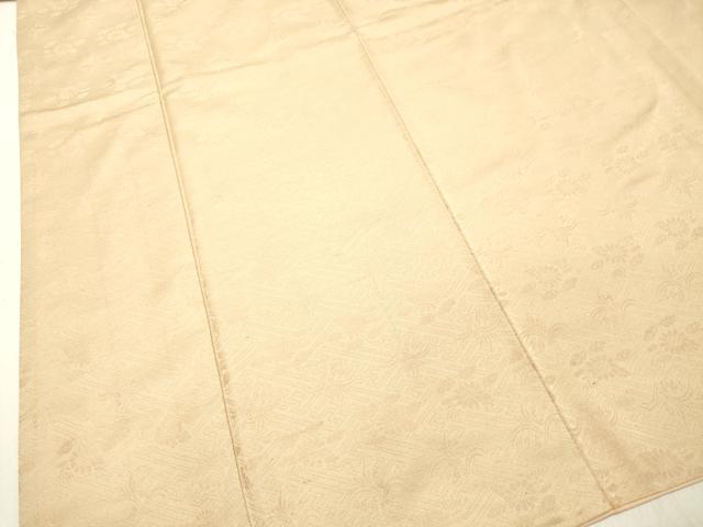 平和屋着物●上質な紬 工房布礼愛 草木染めの茜 草花地紋 肌色 証紙付き 正絹 逸品 DAAS2029tw