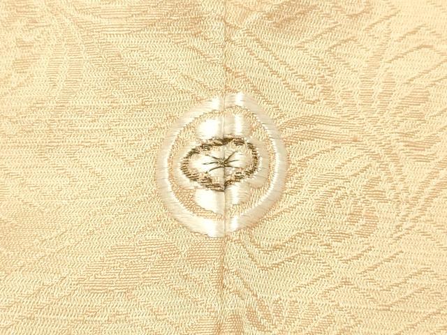 平和屋着物●上質な紬 工房布礼愛 草木染めの茜 草花地紋 肌色 証紙付き 正絹 逸品 DAAS2029tw