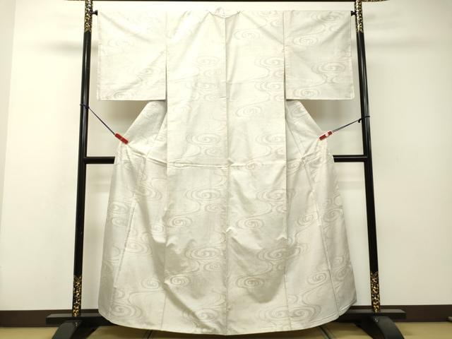平和屋着物●本場大島紬　白大島　9マルキ　流水文　正絹　逸品　DAAS2038tw