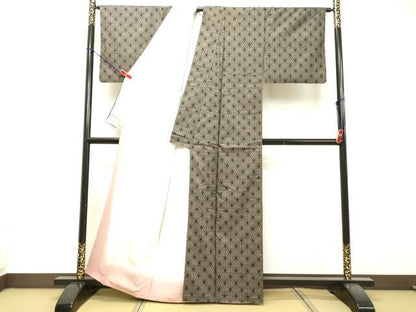 平和屋着物●本場大島紬　7マルキ　麻の葉文様　正絹　逸品　DAAS2042tw