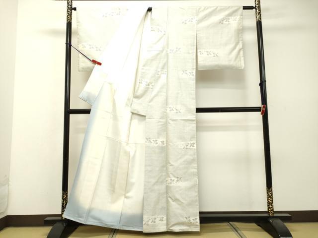 平和屋着物●本場大島紬 白大島 9マルキ 窪田織物謹製 香花 証紙付き 正絹 逸品 DAAS2060tw