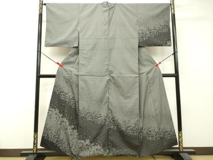 平和屋着物●本塩沢 訪問着 麻の葉草花文 暈し染め 正絹 逸品 DAAS2065tw