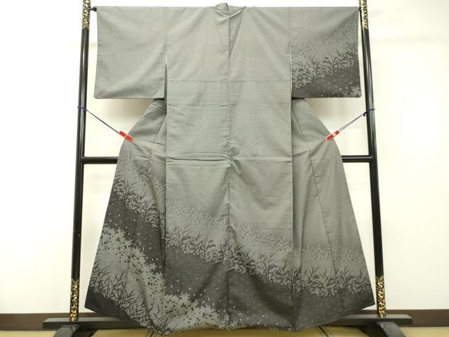 平和屋着物●本塩沢 訪問着 麻の葉草花文 暈し染め 正絹 逸品 DAAS2065tw