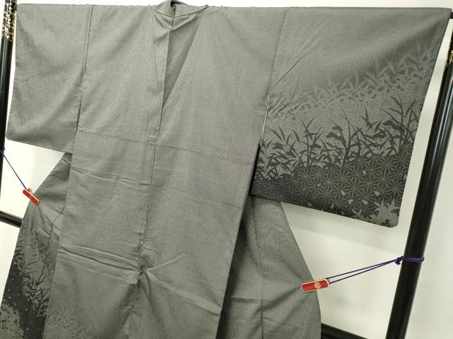 平和屋着物●本塩沢 訪問着 麻の葉草花文 暈し染め 正絹 逸品 DAAS2065tw