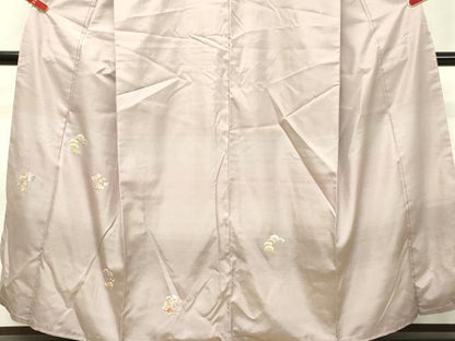 平和屋着物●訪問着 紬地 総刺繍 草花松文 暈し染め 金糸 正絹 逸品 DAAS2066tw