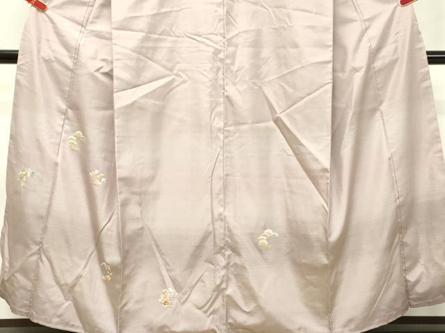 平和屋着物●訪問着 紬地 総刺繍 草花松文 暈し染め 金糸 正絹 逸品 DAAS2066tw