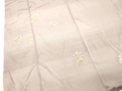 平和屋着物●訪問着 紬地 総刺繍 草花松文 暈し染め 金糸 正絹 逸品 DAAS2066tw