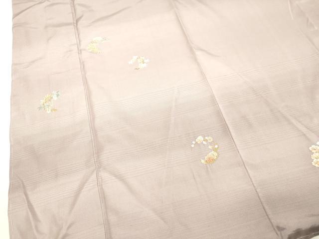 平和屋着物●訪問着 紬地 総刺繍 草花松文 暈し染め 金糸 正絹 逸品 DAAS2066tw