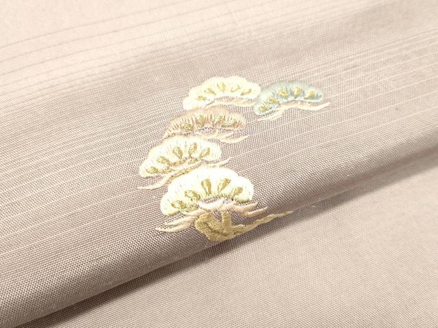 平和屋着物●訪問着 紬地 総刺繍 草花松文 暈し染め 金糸 正絹 逸品 DAAS2066tw