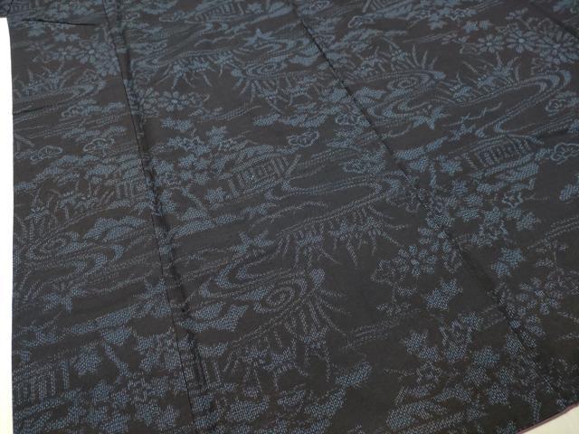 平和屋着物●結城紬 流水風景文 やまと誂製 正絹 逸品 DAAS2070tw